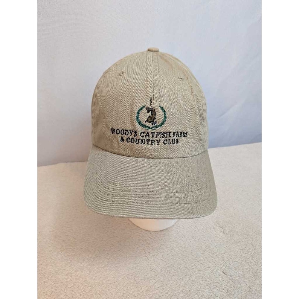 Imperial Woody's Catfish Farm Country Club Embroidered Baseball Cap Tan OS